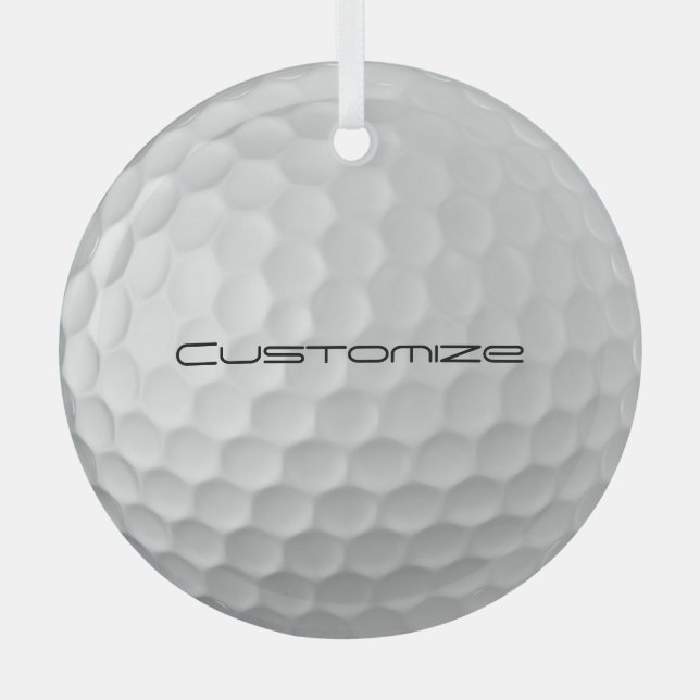 Golf Ball mit benutzerdefiniertem Text Ornament Aus Glas (Vorderseite)