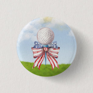 Golf Ball mit Fahne der amerikanischen Ribbon Wass Button