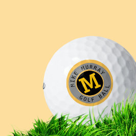 Golf-Ball mit stylischem Kreis Monogramm Golfball