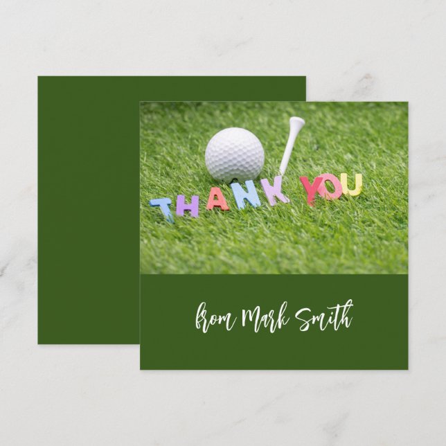 Golf Ball mit Wort Danke für Golfer (Vorne/Hinten)