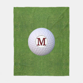 Golf Ball Monogram Golfer Grüntöne Turm Fleecedecke