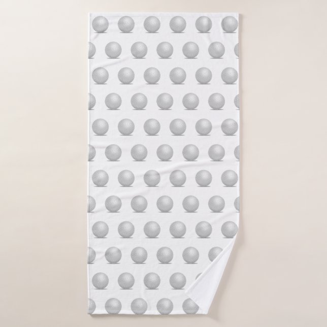Golf-Ball-Muster weiß Badehandtuch (Badehandtuch)