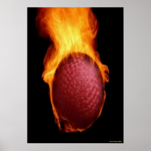 Golf Ball on Fire Print Poster
