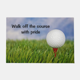 Golf Ball on Red T-Shirt mit Angebot Fußmatte