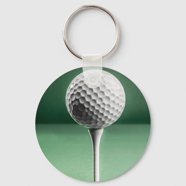 Golf Ball on T-Shirt Schlüsselanhänger (Vorderseite)