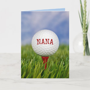 Golf Ball On Tee pour la carte d'anniversaire de N