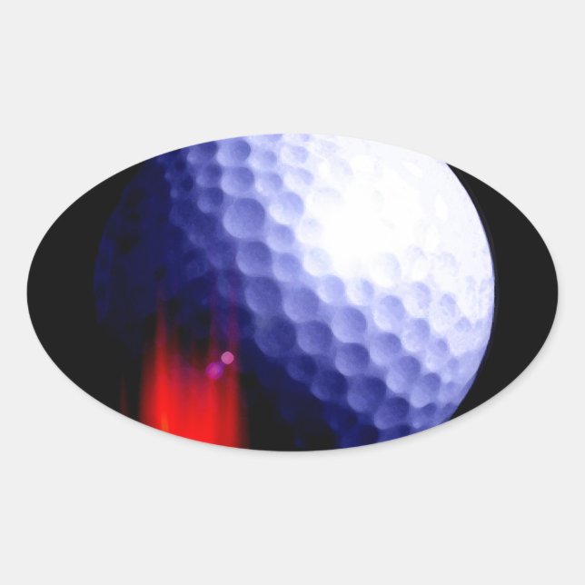 Golf Ball Ovaler Aufkleber (Vorderseite)