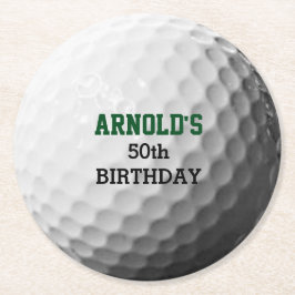 Golf Ball Party Runder Pappuntersetzer