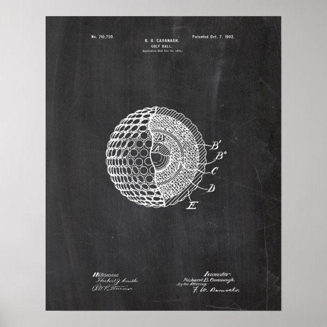 Golf Ball Patent Poster (Vorne)