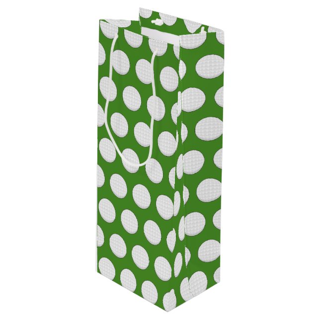Golf Ball Pattern Geschenktüte Für Weinflaschen (Vorderseite Schrägansicht)