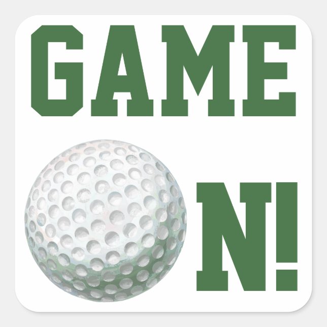 Golf Ball Quadratischer Aufkleber (Vorderseite)