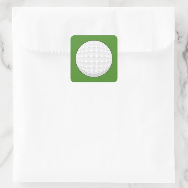 Golf Ball Quadratischer Aufkleber (Tasche)