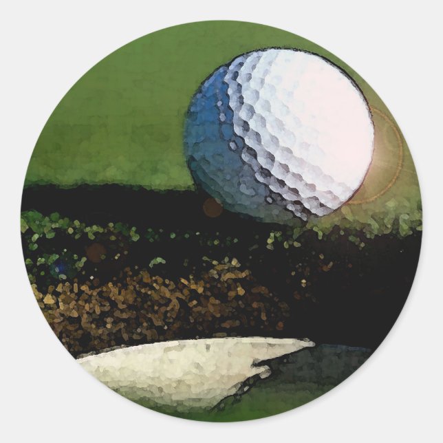 Golf Ball Runder Aufkleber (Vorderseite)