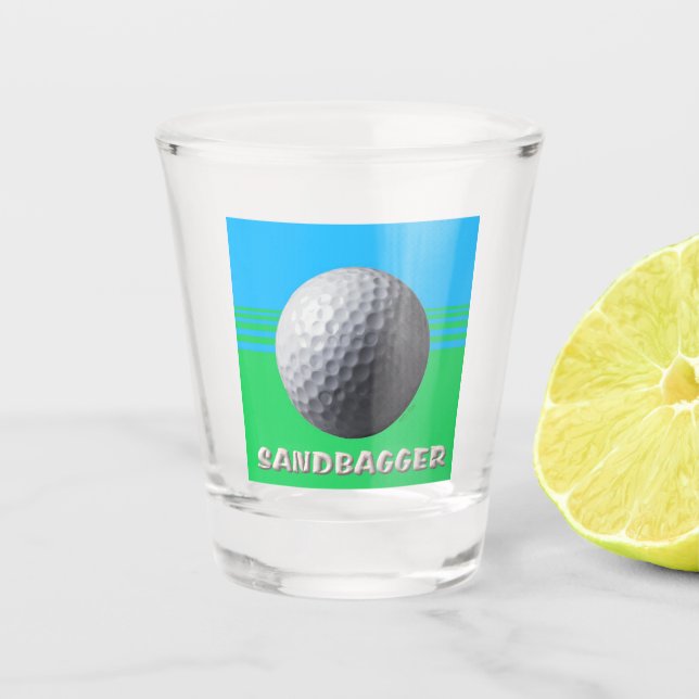 Golf Ball Sandbagger-Schiebeglas Schnapsglas (Vorderseite)