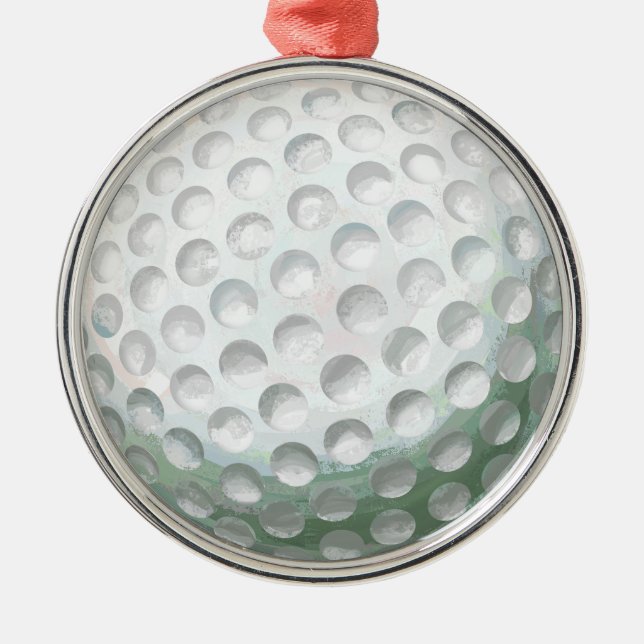 Golf Ball Silbernes Ornament (Vorne)