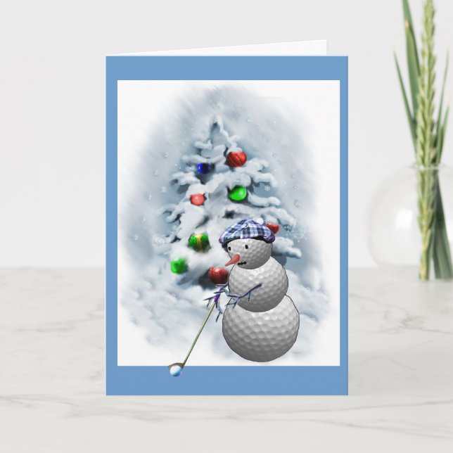Golf Ball Snowman Weihnachten (Vorderseite)