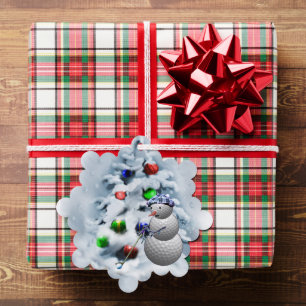 Golf Ball Snowman Weihnachten Ornament Karte