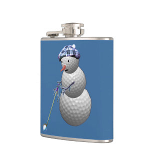 Golf Ball Snowmann Flachmann
