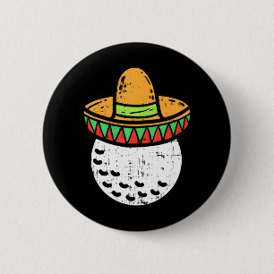 Golf Ball Sombrero Cinco De Mayo Mexikanischer Gol Button