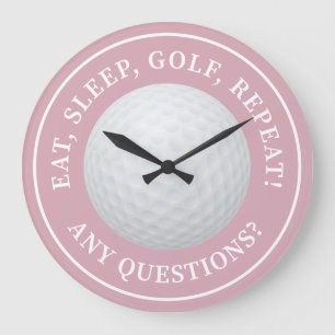 Golf Ball Sport Modernes Golfangebot Trendy Pink Große Wanduhr