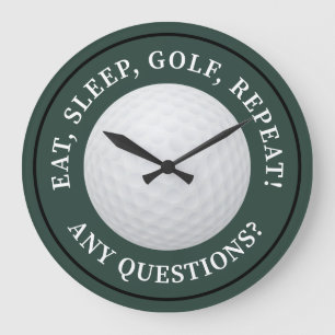 Golf Ball Sport Modernes Golfangebot Zitat Grün Sc Große Wanduhr