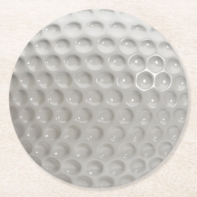 Golf Ball Sport Runder Pappuntersetzer (Vorderseite)