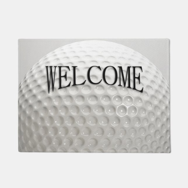 Golf Ball Sport Willkommen Fußmatte (Vorderseite)