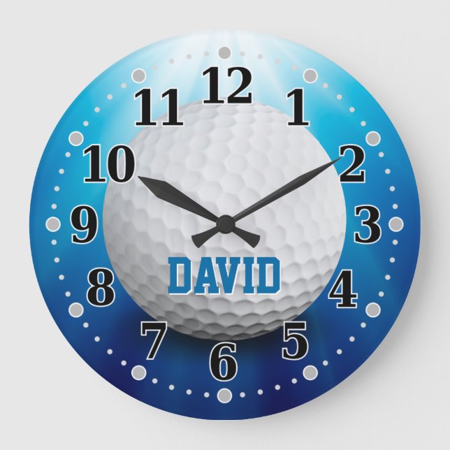 Golf Ball | Sportartikel Große Wanduhr (Vorderseite)