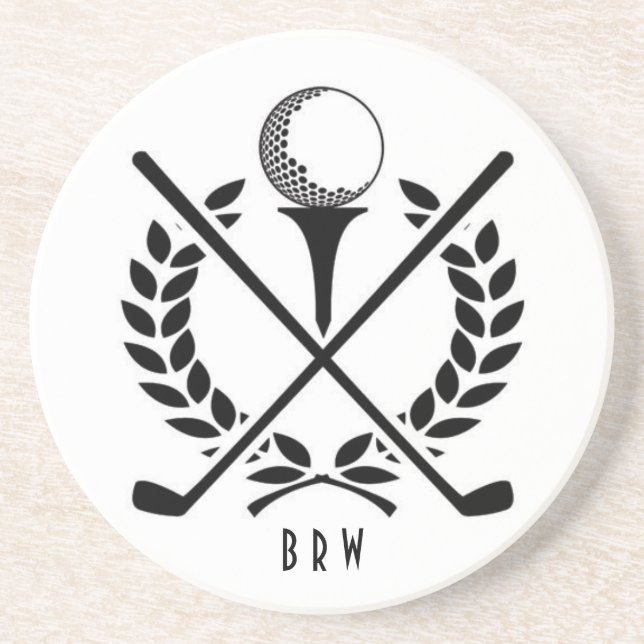Golf Ball T-Shirt Golf Club Monogram Golfer Getränkeuntersetzer (Vorne)