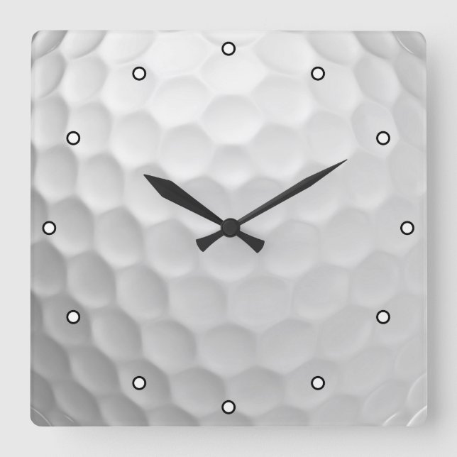 Golf Ball Textur mit Punkten Quadratische Wanduhr (Vorderseite)