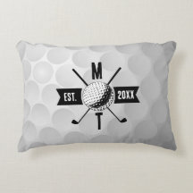 Golf Ball Texture & Club Initial Monogram