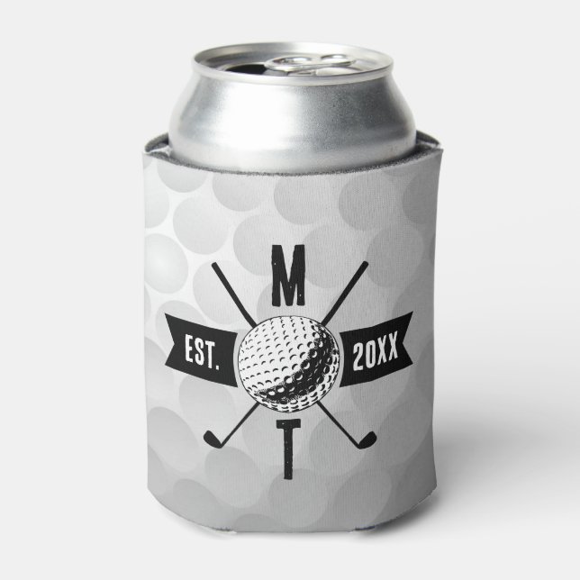 Golf Ball Texture & Club Initial Monogram Dosenkühler (Kanne Vorderseite)