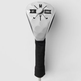 Golf Ball Texture & Club Initial Monogram Headcover