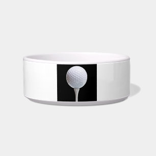 Golf-Ball u. T-Shirt auf Schwarzem - Napf