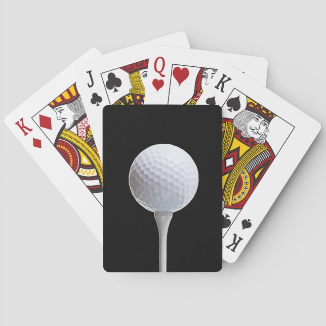 Golf-Ball u. T-Shirt auf Schwarzem - Spielkarten (Rückseite)
