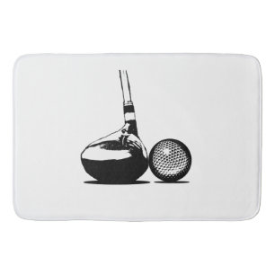 Golf Ball und Club Badematte