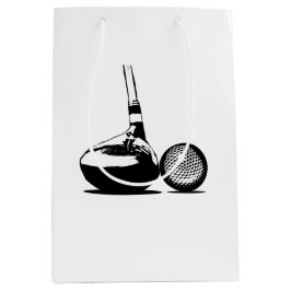 Golf Ball und Club Mittlere Geschenktüte