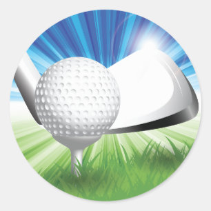 Golf-Ball und T-Shirt-Sticker Runder Aufkleber