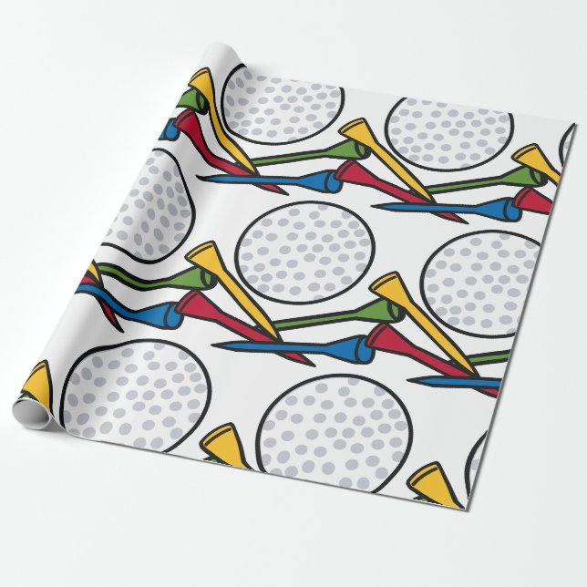 Golf Ball und T-Shirts Geschenkpapier (Ungerollt)