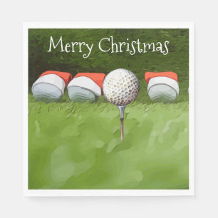 Golf Ball Weihnachten mit vielen Ball Golfer Serviette