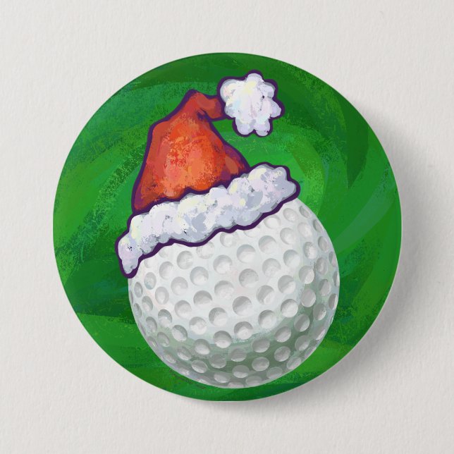 Golf Ball Weihnachtshäuser Button (Vorderseite)