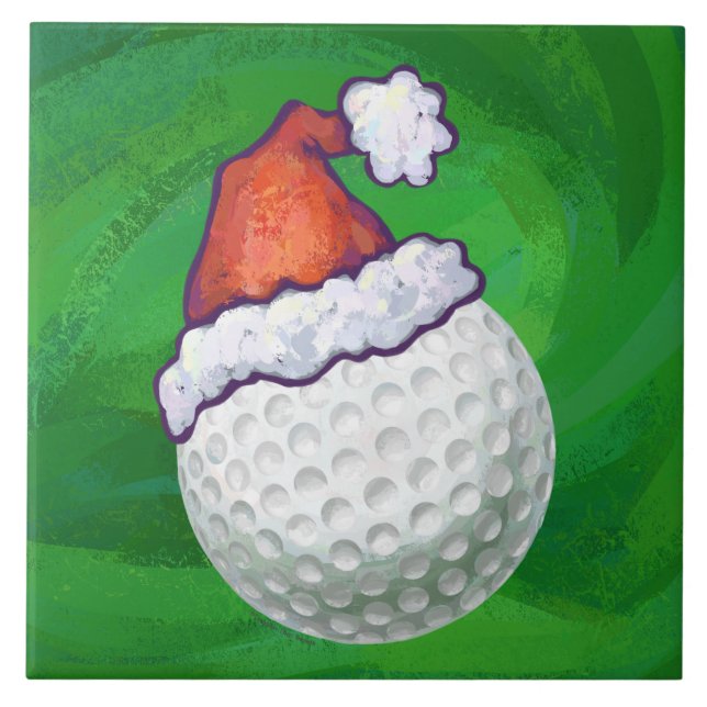 Golf Ball Weihnachtsmänner Fliese (Vorderseite)