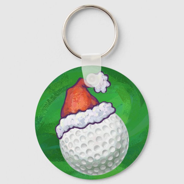 Golf Ball Weihnachtsmänner Schlüsselanhänger (Vorderseite)