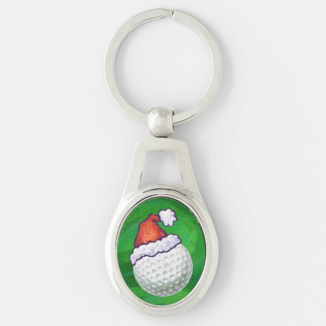 Golf Ball Weihnachtsmänner Schlüsselanhänger (Vorderseite)