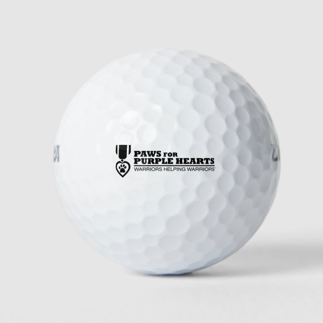 Golf Ball - Weißes Schwarzes Logo (Vorderseite)