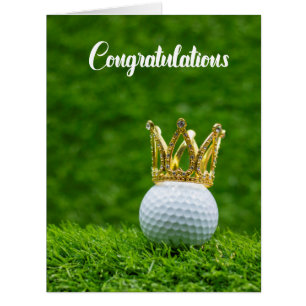Golf balle et diamant couronne félicitations golfe