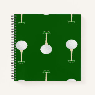 Golf Bälle Muster auf Grün Notizbuch