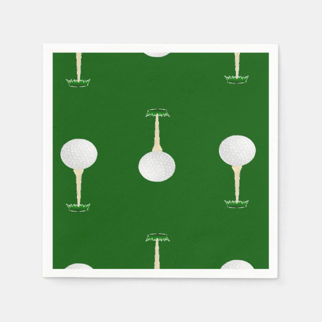 Golf Bälle Muster auf Grün Serviette (Vorderseite)