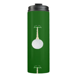 Golf Bälle Muster auf Grün Thermosbecher
