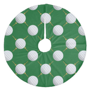 Golf-Bälle und T-Shirts auf Grün Fleece Weihnachtsbaumdecke